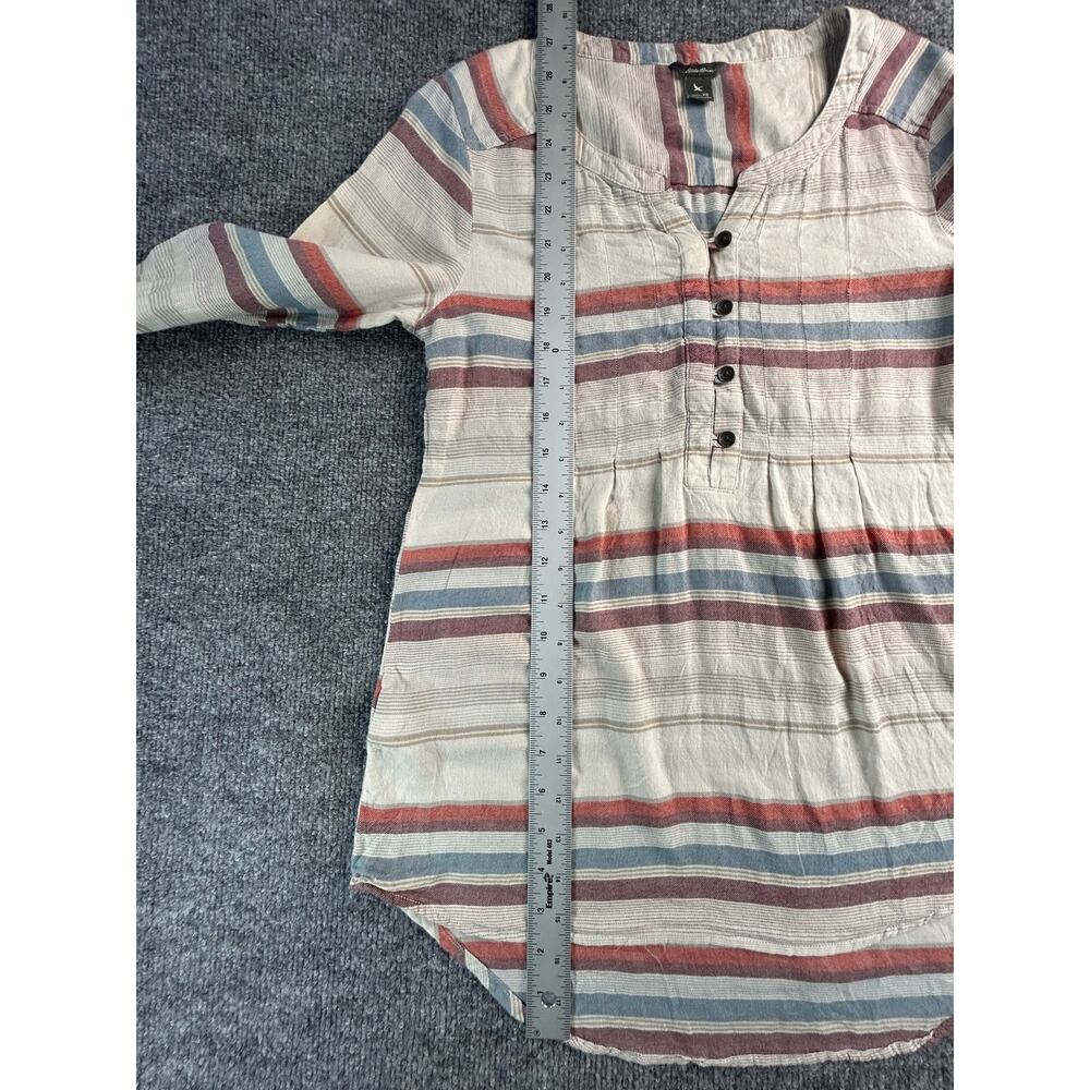 Eddie Bauer Women's XS Striped Henley Shirt Long Sleeve Lightweight Pullover Top - Picture 7 of 8